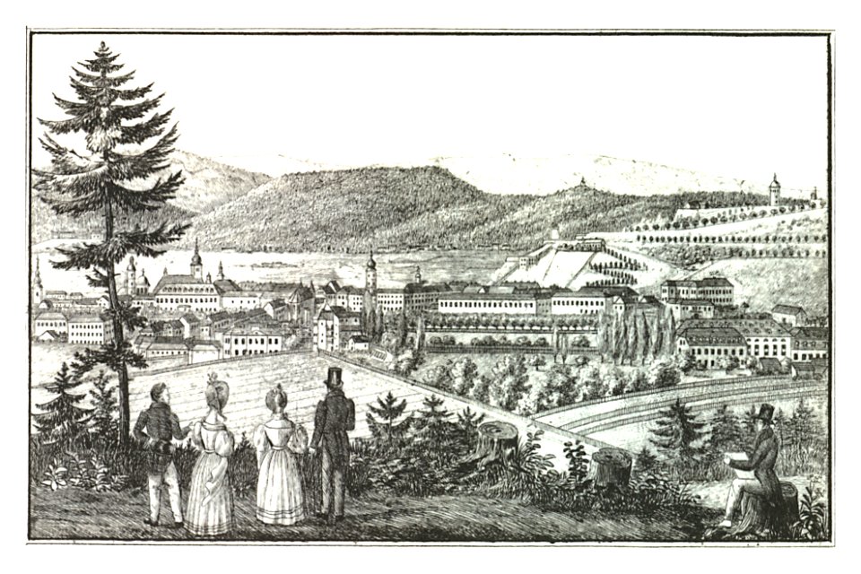 072 Graz von Nordosten - J.F.Kaiser Lithografirte Ansichten der Steiermark 1830
