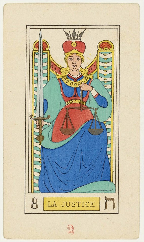 08 La Justice, Oswald Wirth Tarot Deck 1889 BnF
