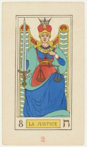 08 La Justice, Oswald Wirth Tarot Deck 1889 BnF