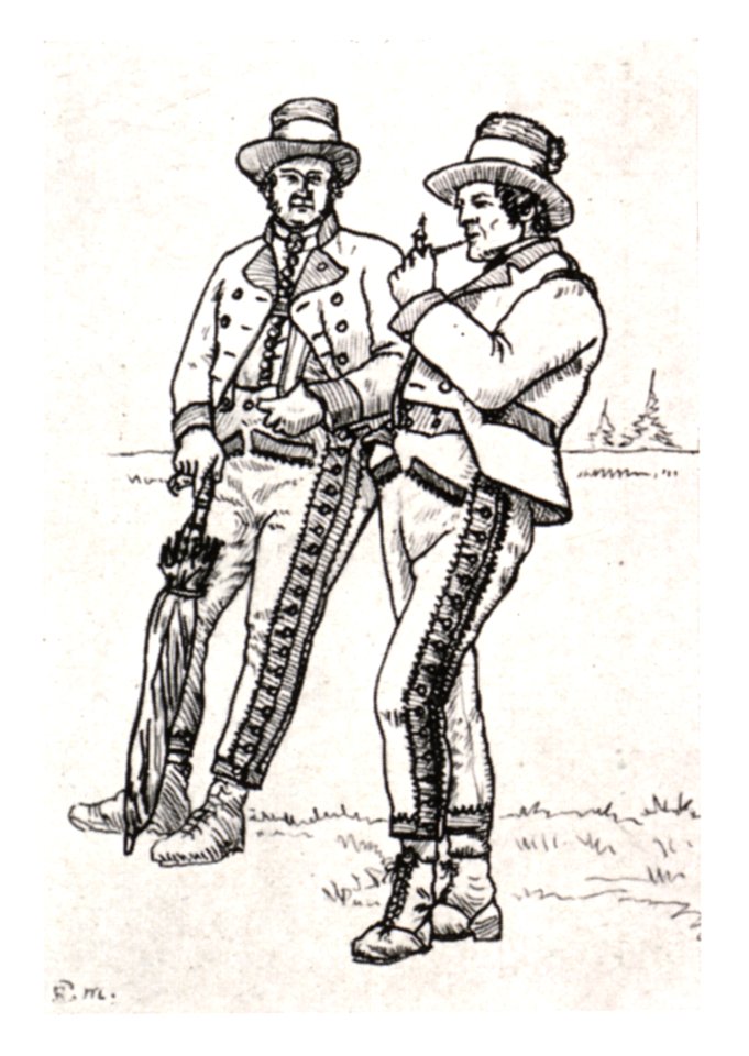 071 Bauern aus Turnau bei Aflenz (um 1840) - gez. von Konrad Mautner