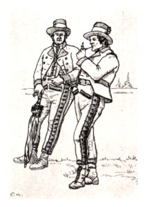 071 Bauern aus Turnau bei Aflenz (um 1840) - gez. von Konrad Mautner