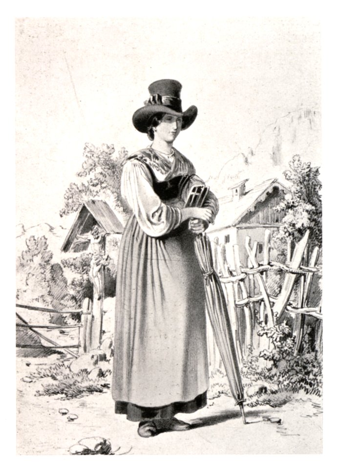 072 Mädchen von Seewiesen - gez. und lith. von August Gerasch