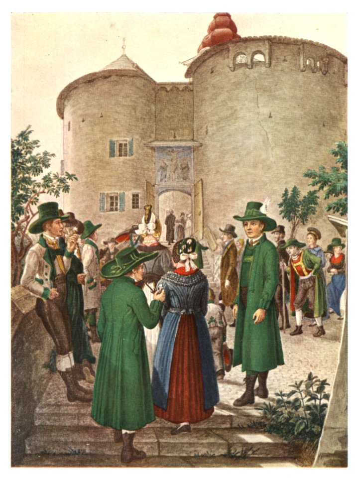 070 Kirchgang in Eisenerz, Johann Max Tendler (zw. 1835 und 1840