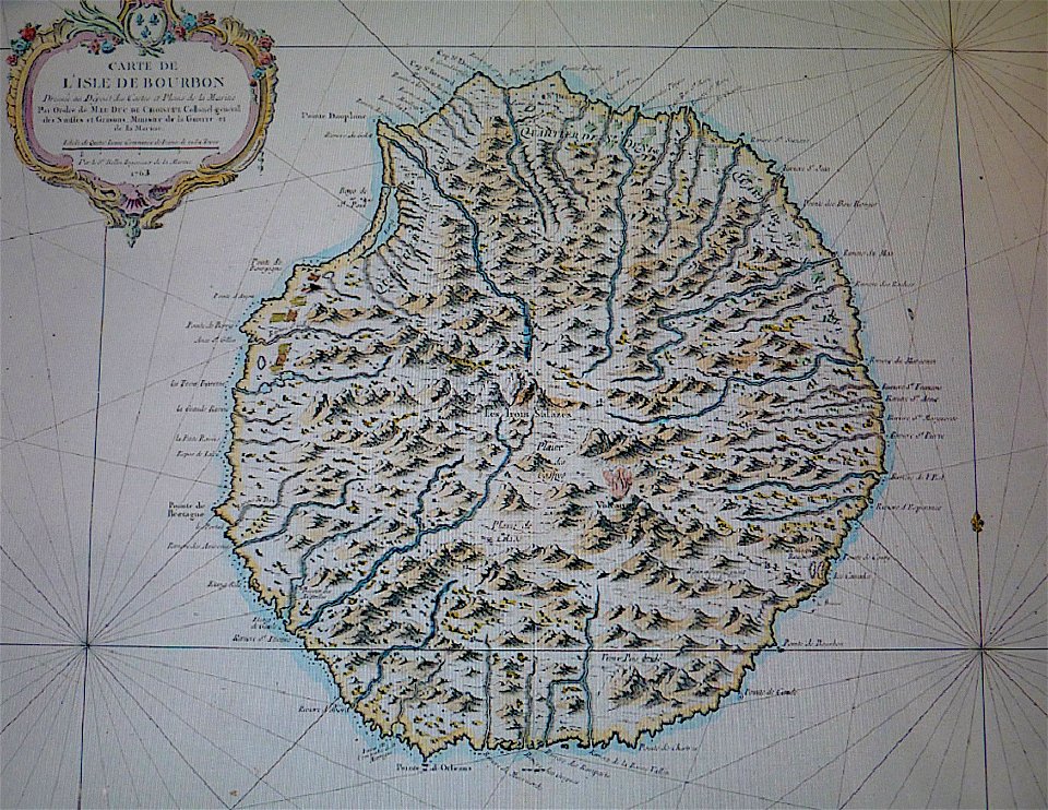 088 Compagnie des Indes Carte de l'Isle de Bourbon 1761