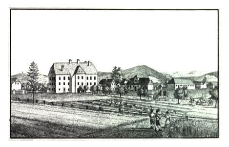 088 Graz-Liebenau - Schloss Liebenau, drawing by S. Kölbl - J.F.Kaiser Lithografirte Ansichten der Steiermark 1830