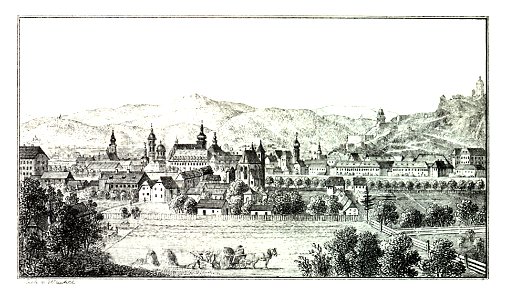 070 Graz von Osten gesehen, lith. Wachtl - J.F.Kaiser Lithografirte Ansichten der Steiermark 1830