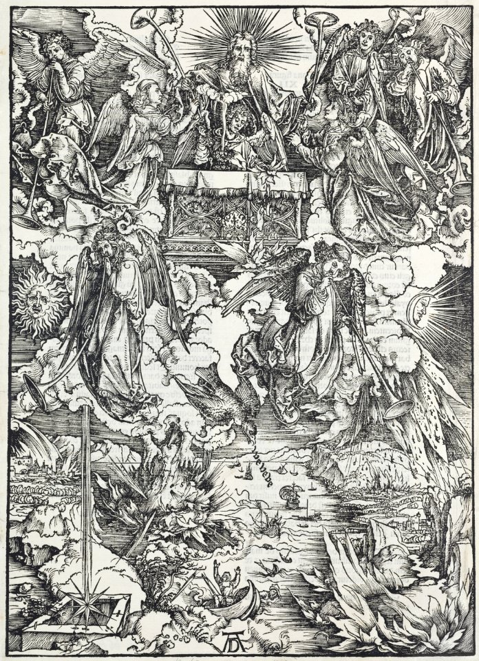 08. Albrecht Dürer, Apokalypsa, VI. Sedm trub, Národní galerie v Praze