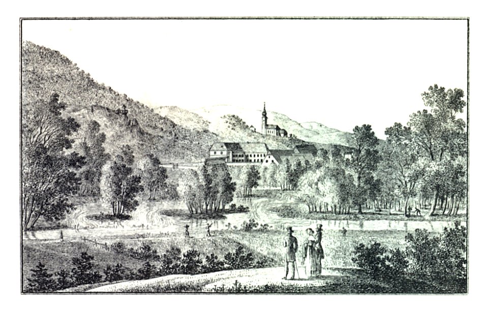 094 Schloss St. Gotthard bei Graz, drawing by Wachtl, - J.F.Kaiser Lithografirte Ansichten der Steiermark 1830