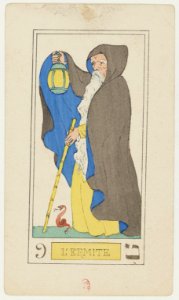 09 L'Ermite, Oswald Wirth Tarot Deck 1889 BnF