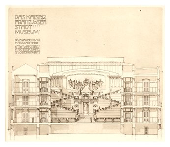 09 Wagner - Studie Stadtmuseum Karlsplatz, Wien Bd. III Heft 5, 6, 7 - Querschnitt - Heliogravure