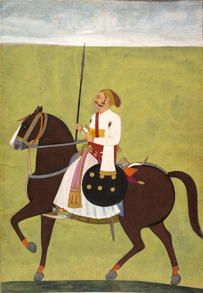 1 Dalchand (attr.) Equestrian Portrait of a Nobleman, Jodhpur, 1720-30, Metmuseum