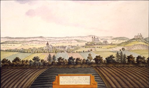 1 Städtchen Luže. 2. Chlumek Wahlfartsort und ehemalige Jesuitenresidenz, 3, Koschumberg wüstes Schloss und Stamhaus der Herrn von Slawata, Chrudim. Kr. aufgenommen von J. Venuto