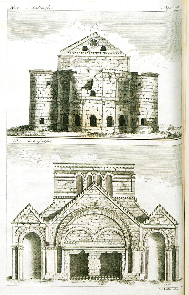 1 The east side of the Church of Saint Simeon Stylites, Syria 2 The west side of the Church of Saint Simeon Stylites (Sy - Drummond Alexander - 1754