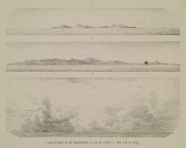 1 Iles de Kaso et Scarpentho 2 Ile de Crète 3 Ciel sur la mer - Rey Etienne - 1867