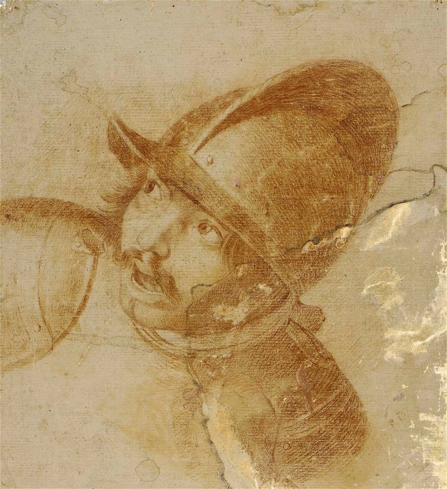 Aniello Falcone - Head of a soldier with a helmet