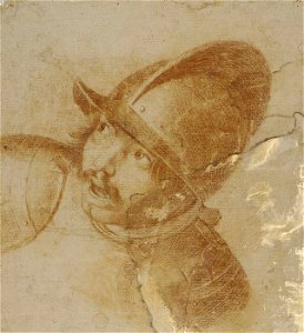 Aniello Falcone - Head of a soldier with a helmet