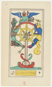 10 La Roue de Fortune, Oswald Wirth Tarot Deck 1889 BnF
