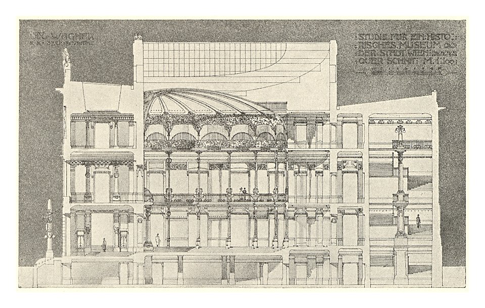 10 Wagner - Studie Stadtmuseum Karlsplatz, Wien Bd. III Heft 5, 6, 7 - Querschnitt