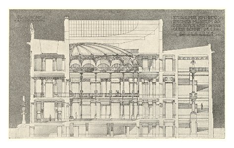 10 Wagner - Studie Stadtmuseum Karlsplatz, Wien Bd. III Heft 5, 6, 7 - Querschnitt