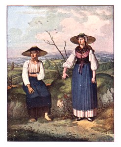 100 Mädchen aus Hitzendorf, unweit Graz - Aquarell von Karl Ruß um 1810