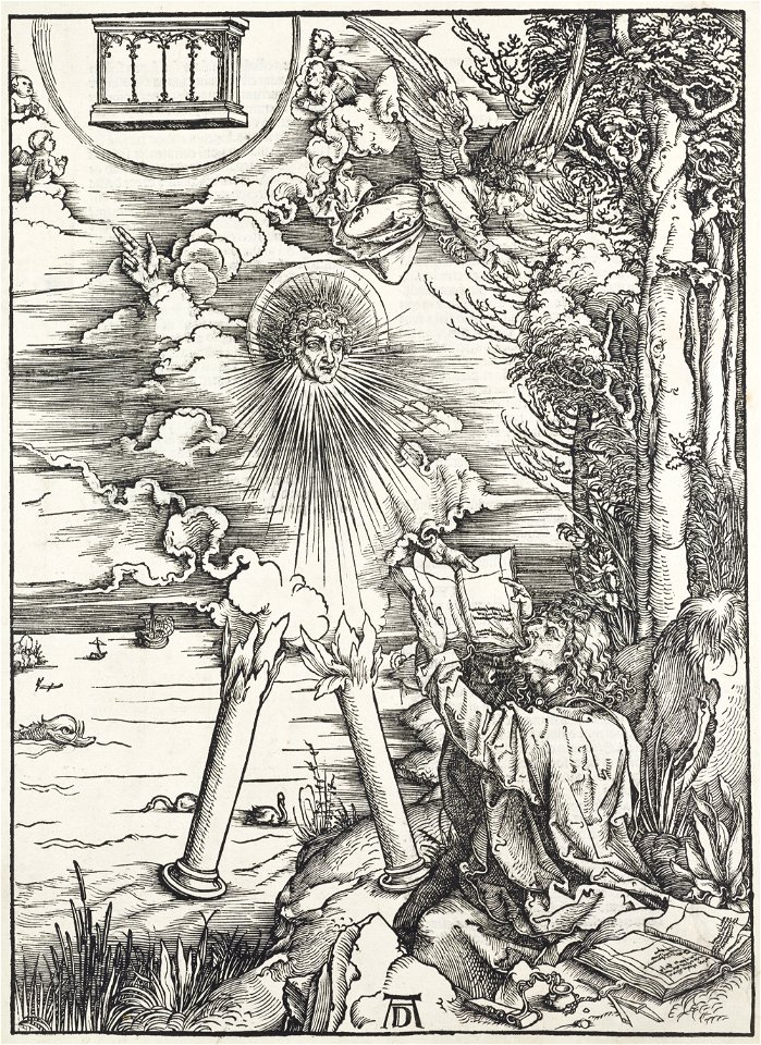 10. Albrecht Dürer, Apokalypsa, VIII. Sv. Jan hltající knihu, Národní galerie v Praze