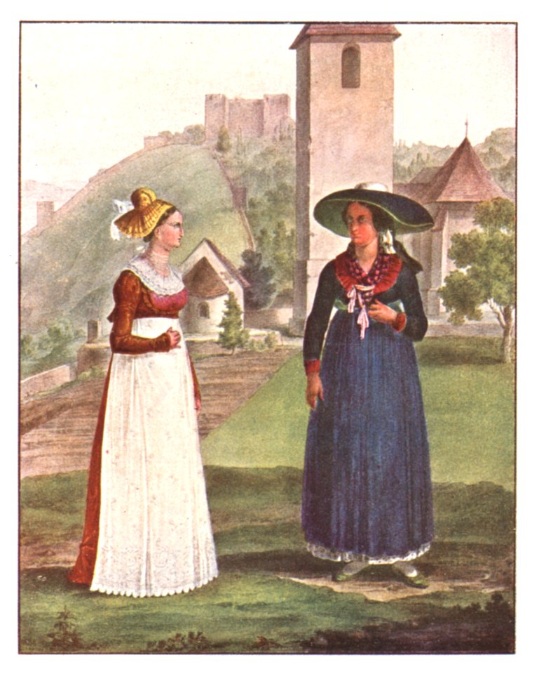 102 Bürgerin und Bauersfrau aus Voitsberg - Aquarell von Karl Ruß um 1810
