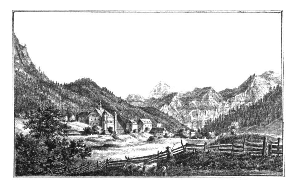 105 Das Stift Seittenstätten Schloss Greiffenberg - J.F.Kaiser Lithografirte Ansichten der Steiermark 1830