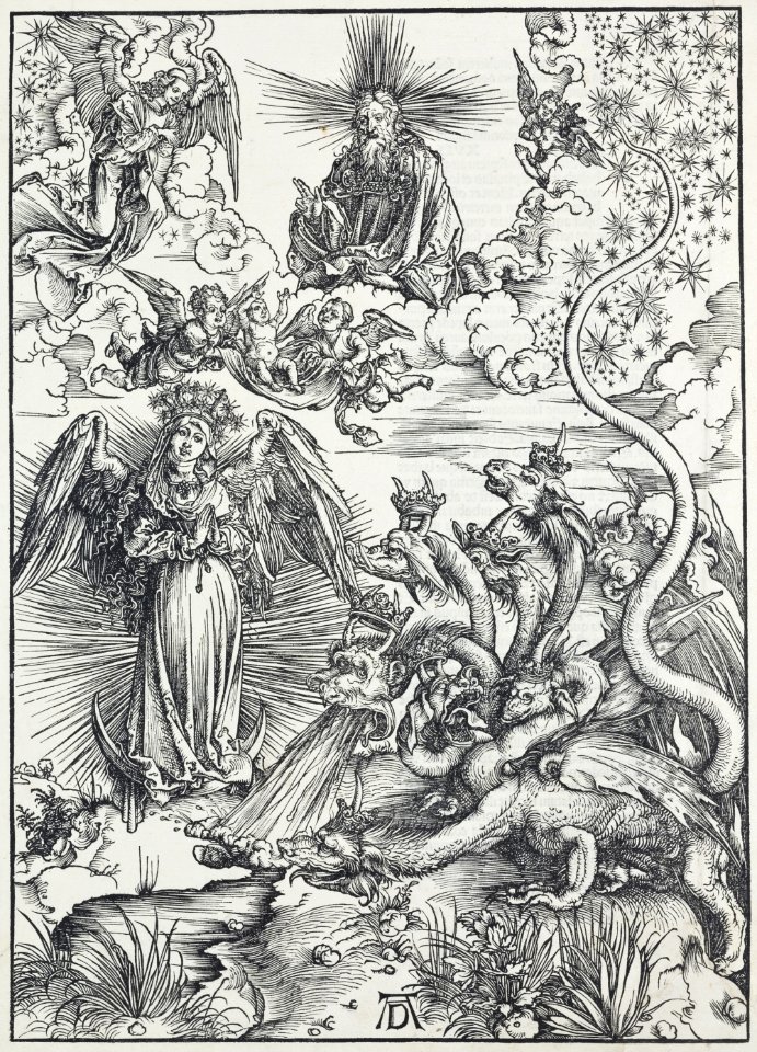 11. Albrecht Dürer, Apokalypsa, IX. Apokalyptická žena, Národní galerie v Praze