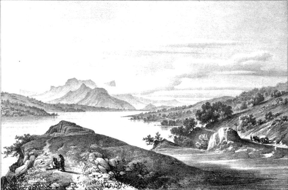 1087 album dauphiné, Laffrey (Isère), vue du Grand Lac, by AD cropped