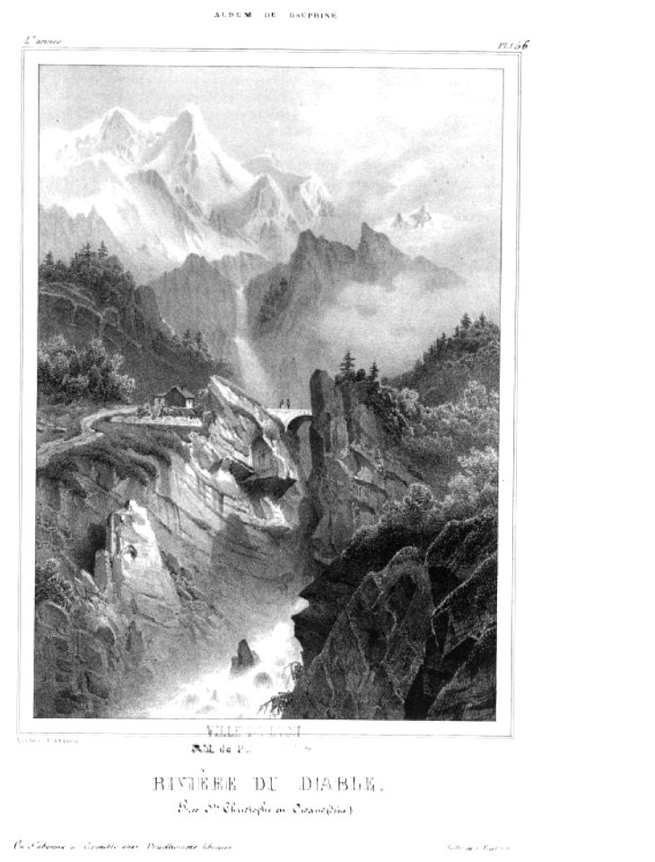 1072 album dauphiné, rivière du Diable, près de St Christophe en Oisans, by VC