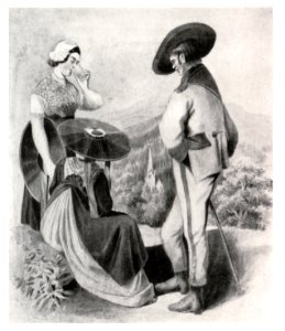 104 Trachten aus der Gegend von Hirschegg und Pack - Aquarell von K. Mayr 1875