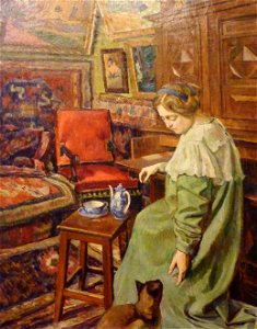 111 Daniel de Monfreid Intérieur d'atelier à la chatte siamoise