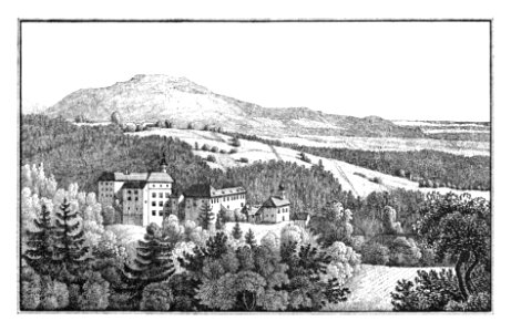 117 Schloss Gutenberg - drawing by Kuwasseg, lith Folwarczni - J.F.Kaiser Lithografirte Ansichten der Steiermark 1830