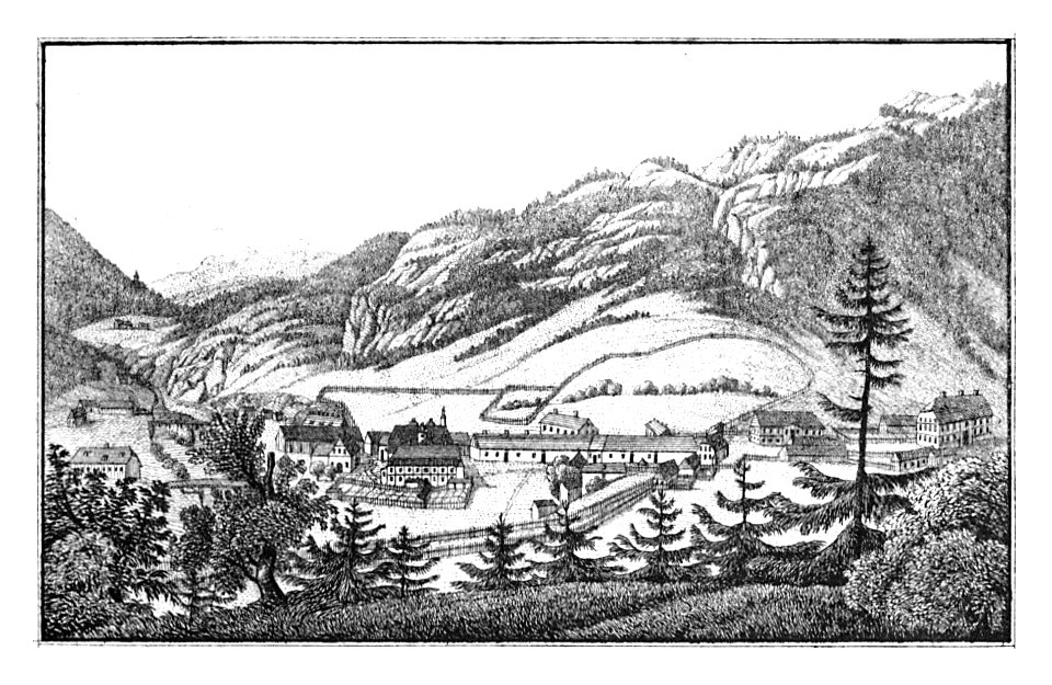 116 Gußwerk - das k.k. Gußwerk beim Einfluße des Aschbaches in die Salza - Anton von Schouppe, lith Folwarczni - J.F.Kaiser Lithografirte Ansichten der Steiermark 1830