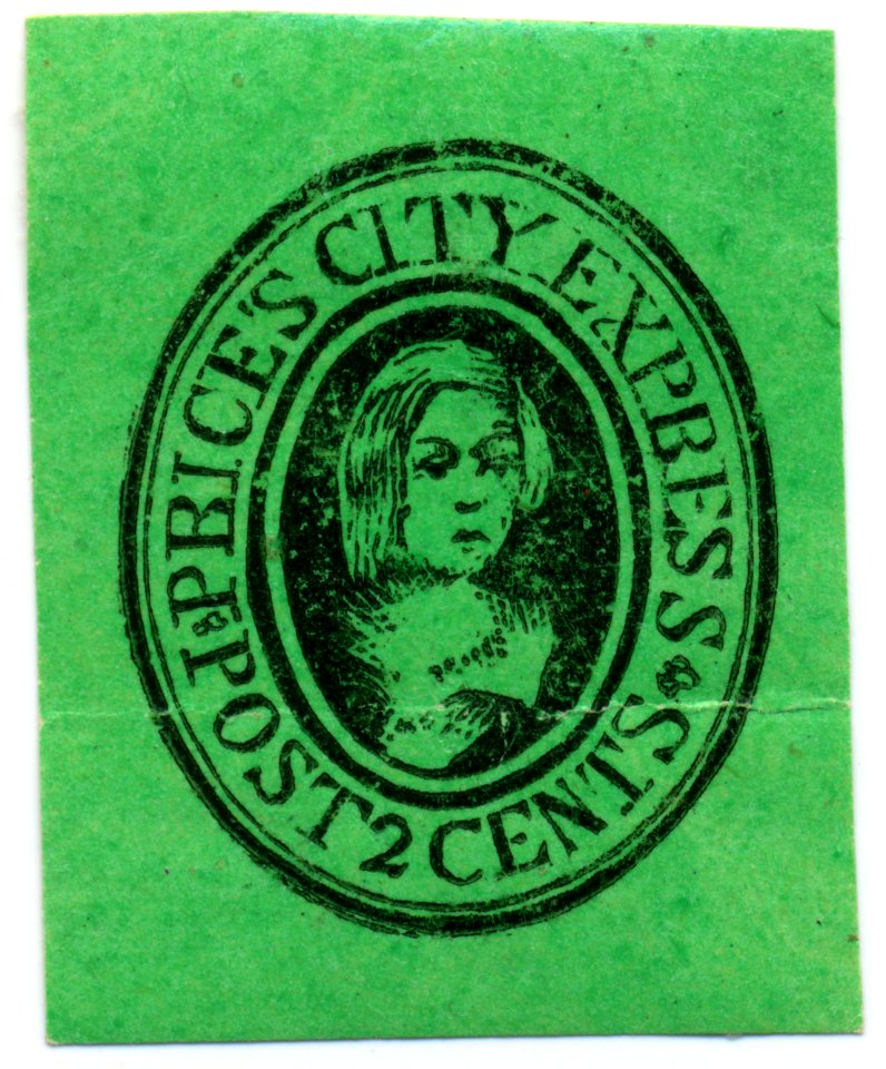 119L2 1857-58 Price's City Express - Post 2 Cents - Green