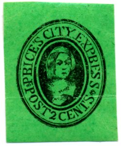119L2 1857-58 Price's City Express - Post 2 Cents - Green