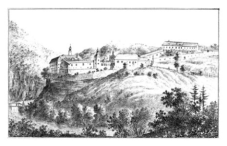 129 Schloß Herberstein, Stubenberg - Gez. u. lith. v. Wachtl - J.F.Kaiser Lithografirte Ansichten der Steiermark 1830