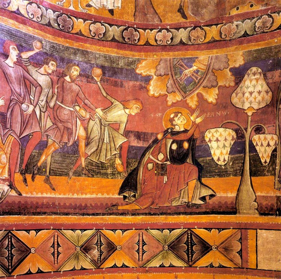 12th century unknown painters - Stoning of St Stephen - WGA19762