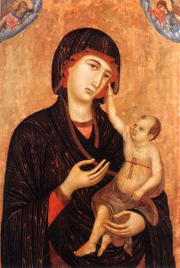 Duccio di Buoninsegna - Madonna with Child and Two Angels (Crevole Madonna) - WGA06710