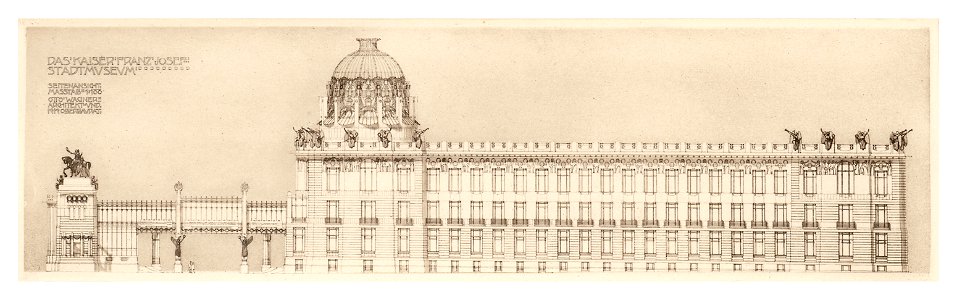 12 Wagner - Studie Stadtmuseum Karlsplatz, Wien Bd. III Heft 5, 6, 7 - Seitenansicht - Heliogravure