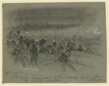 12th Maine-19th corps driven out of their camp and over the earth works LCCN2004660024