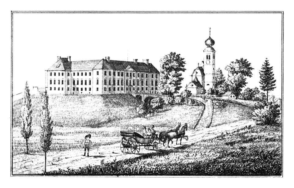 120 Schloss Halbenrain, Halbenrain - J.F.Kaiser Lithografirte Ansichten der Steiermark 1830