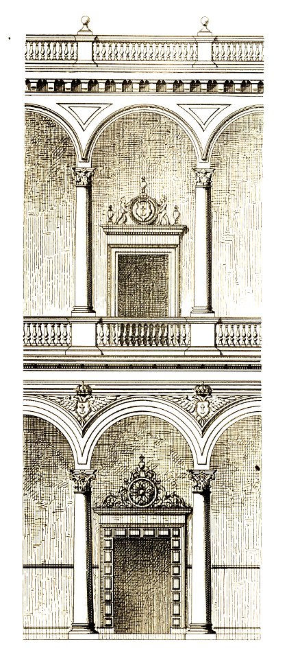 120b Tafel 10 Toledo, Hoffassadendetail im Alcazar