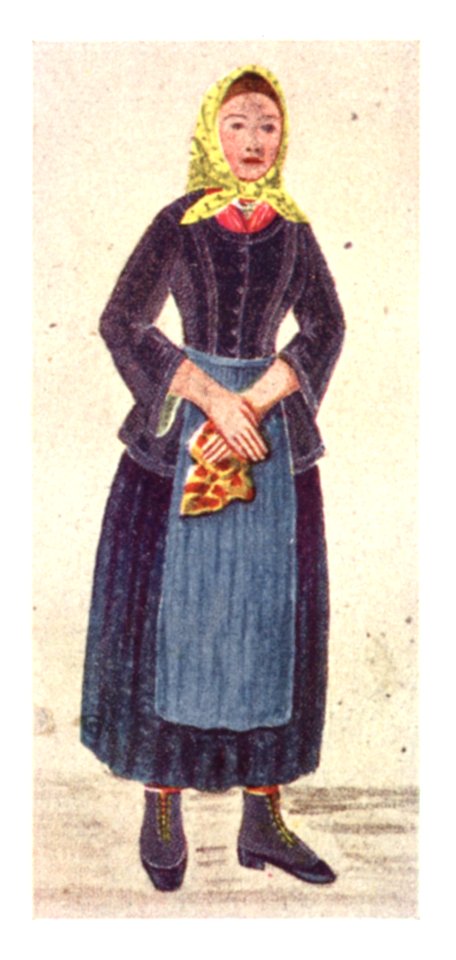 125 An einem Werktag in die Stadt gekommene Bäuering aus der Umgebung von Graz, Aquarell von M. von Liebenfeß, um 1870