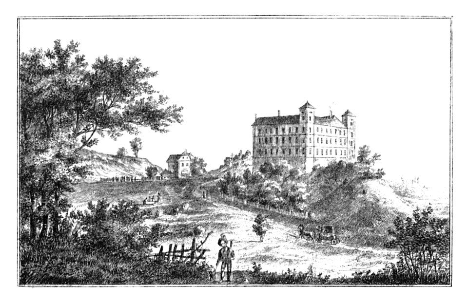 128 Schloß Herbersdorf, Allerheiligen - J.F.Kaiser Lithografirte Ansichten der Steiermark 1830