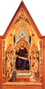 Giotto di Bondone - The Stefaneschi Triptych - Christ Enthroned - WGA09351. Free illustration for personal and commercial use.