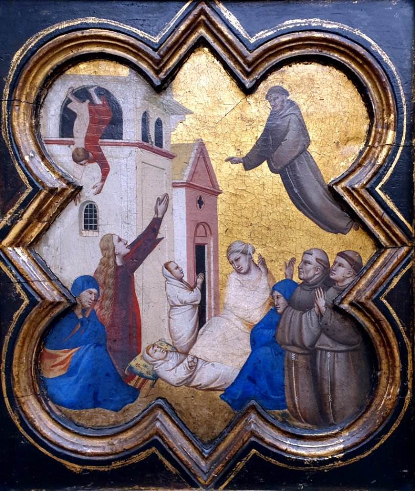 1335 Gaddi Der Heilige Franziskus erweckt ein Kind Gemäldegalerie Kat.Nr. 1074 anagoria