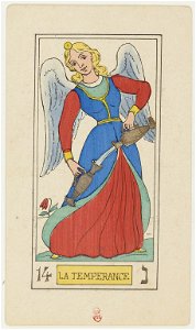 14 La Temperance, Oswald Wirth Tarot Deck 1889 BnF