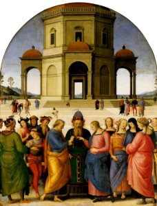 Perugino marriage virgin 1504 (22170197579). Free illustration for personal and commercial use.