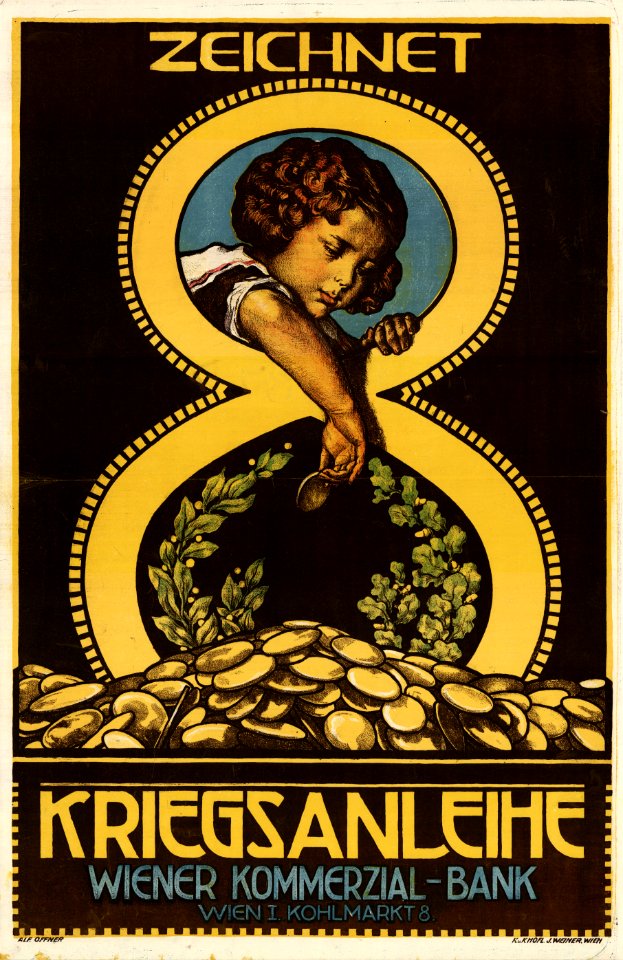 14 Sammlung Eybl Österreich. Alfred Offner. Zeichnet 8. Kriegsanleihe. 1918, edit